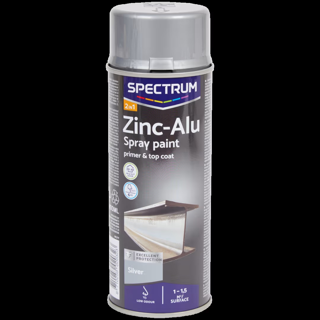 Pintura de cinc y aluminio en espray Spectrum plateado