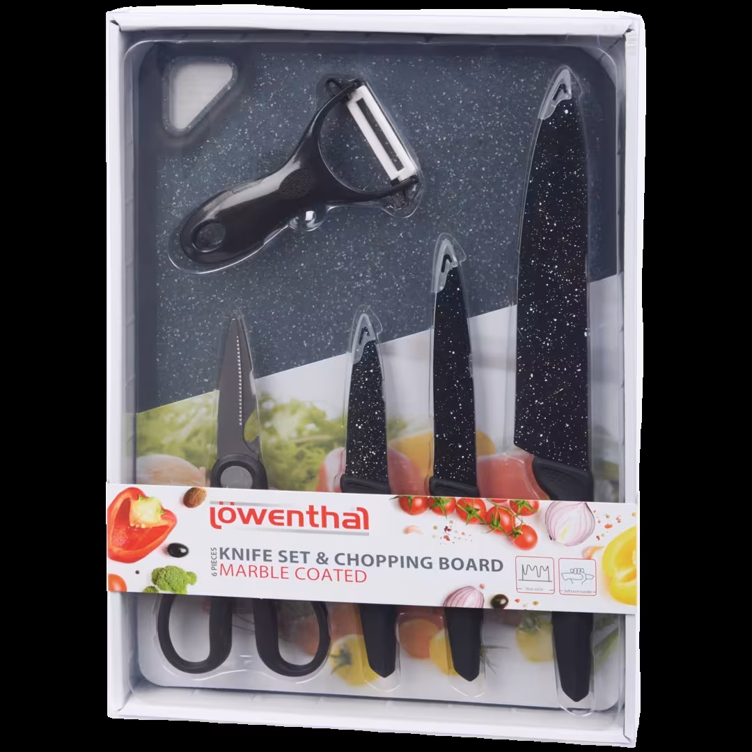 Set de cuchillos con tabla de cortar Lowenthal