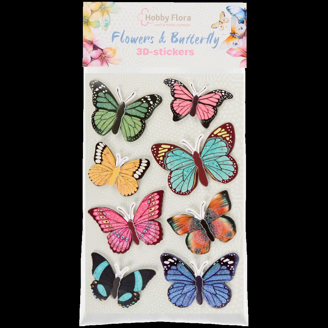 Pegatinas de mariposas y flores Hobby Flora