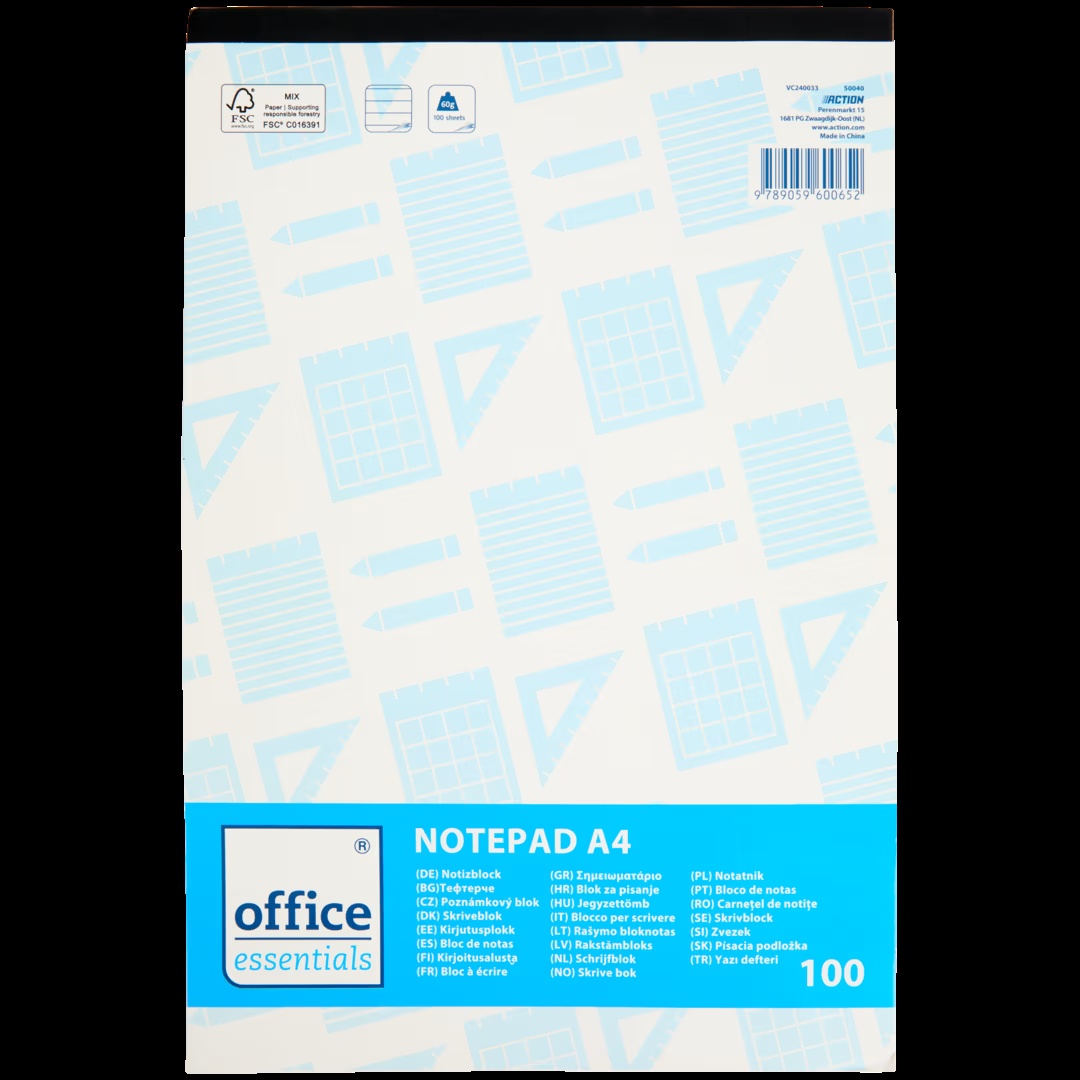 Bloc de notas A4 Office Essentials